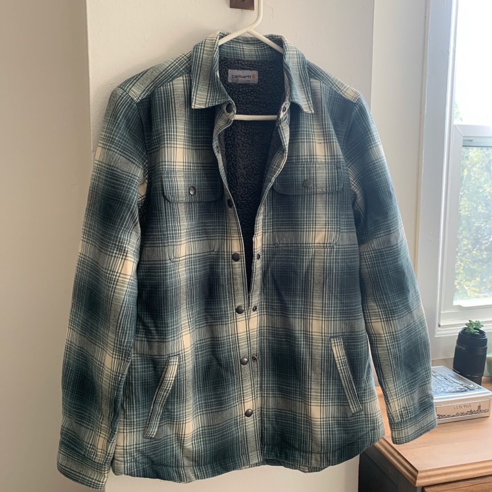 Women’s Carhartt Plaid Jacket outerwear utility coat size S